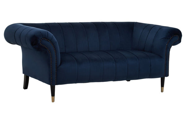 Siena Two Seat Midnight Blue Velvet Sofa - Canwell Interiors Limited - Xshowhome