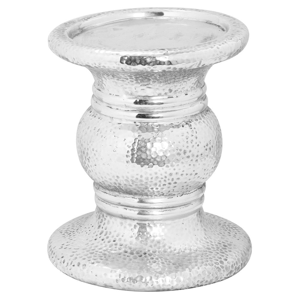 Silver Punch Faced Ceramic Large Candle Holder - XShowhome Limited - Hills