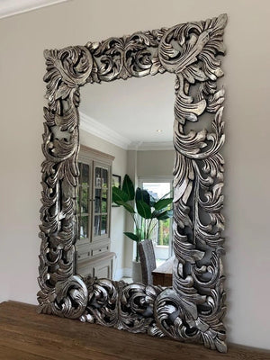 Silver Renaissance Hand Carved Mirror - Canwell Interiors Limited - Xshowhome