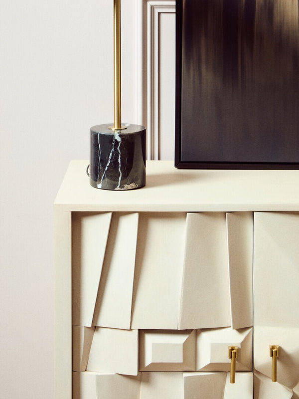 Sita Four Door Whitewash Mango Wood Abstract Sideboard - Canwell Interiors Limited - Xshowhome