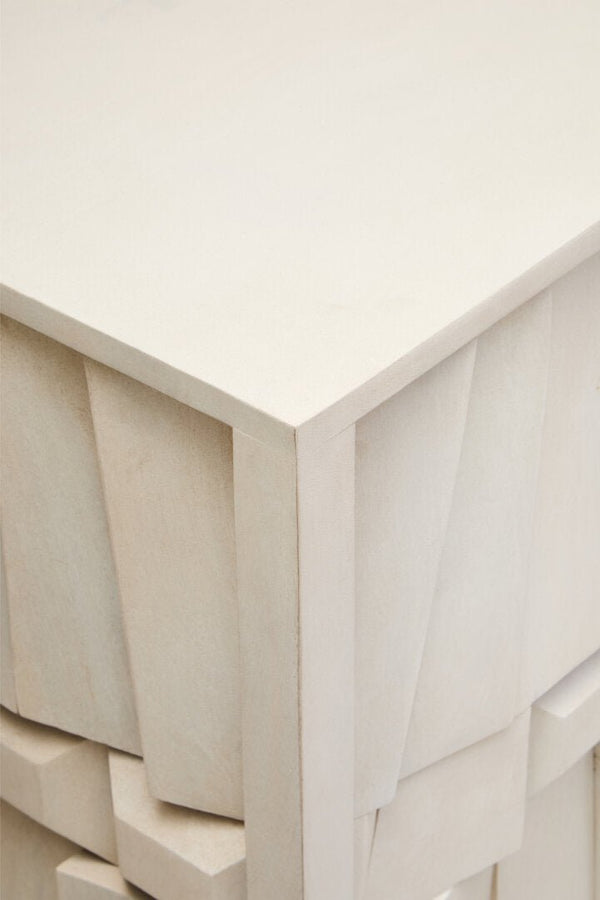 Sita Four Door Whitewash Mango Wood Abstract Sideboard - Canwell Interiors Limited - Xshowhome