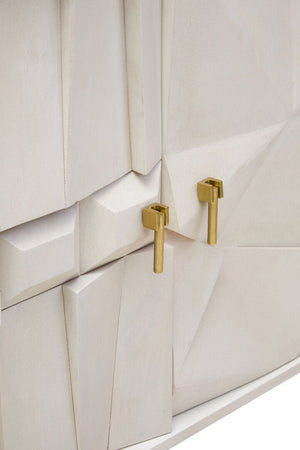 Sita Four Door Whitewash Mango Wood Abstract Sideboard - Canwell Interiors Limited - Xshowhome