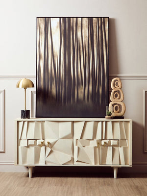 Sita Four Door Whitewash Mango Wood Abstract Sideboard - Canwell Interiors Limited - Xshowhome