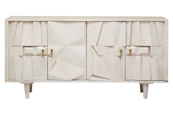 Sita Four Door Whitewash Mango Wood Abstract Sideboard - XShowhome Limited - Xshowhome