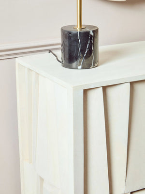 Sita Two Door Whitewash Mango Wood Abstract Cabinet - XShowhome Limited - Xshowhome