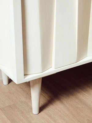 Sita Two Door Whitewash Mango Wood Abstract Cabinet - XShowhome Limited - Xshowhome