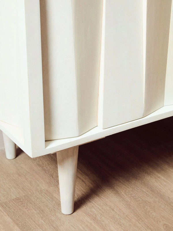 Sita Two Door Whitewash Mango Wood Abstract Cabinet - XShowhome Limited - Xshowhome