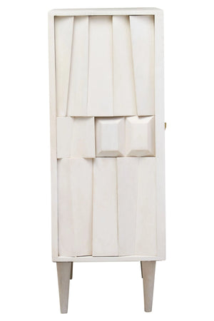 Sita Two Door Whitewash Mango Wood Abstract Cabinet - XShowhome Limited - Xshowhome