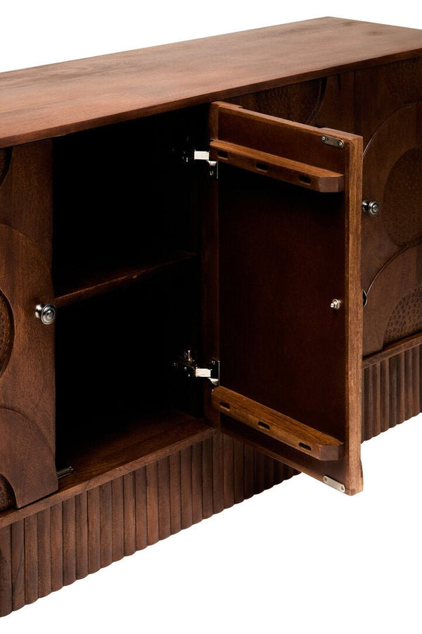 Siva Four Door Mango Wood Hammered Sideboard - Canwell Interiors Limited - Xshowhome