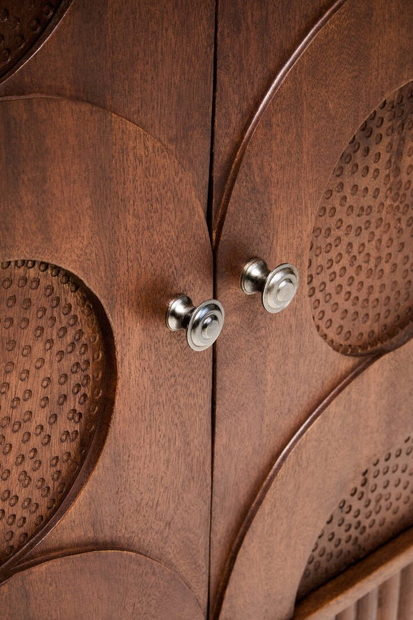 Siva Four Door Mango Wood Hammered Sideboard - Canwell Interiors Limited - Xshowhome