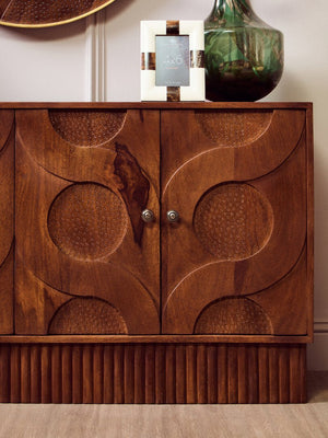 Siva Four Door Mango Wood Hammered Sideboard - Canwell Interiors Limited - Xshowhome