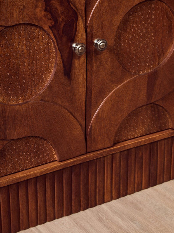 Siva Four Door Mango Wood Hammered Sideboard - Canwell Interiors Limited - Xshowhome