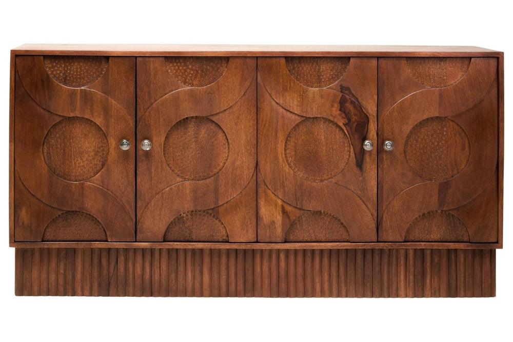 Siva Four Door Mango Wood Hammered Sideboard - XShowhome Limited - Xshowhome