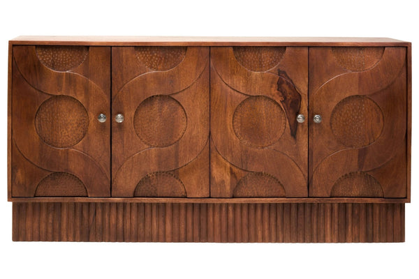 Siva Four Door Mango Wood Hammered Sideboard - XShowhome Limited - Xshowhome