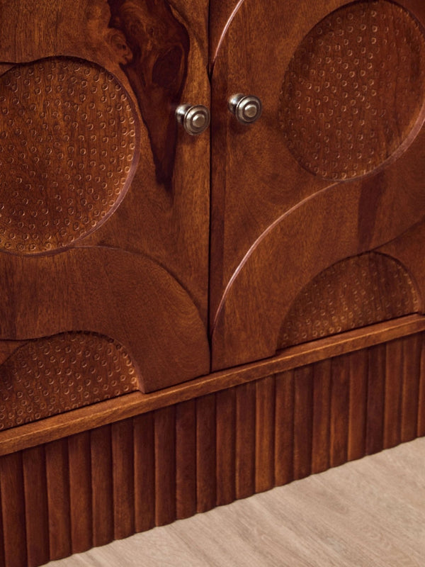 Siva Four Door Mango Wood Hammered Sideboard - XShowhome Limited - Xshowhome