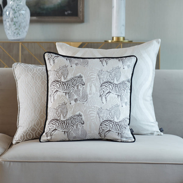 Skyscraper 43x43 Feather Filled Cushion Stone - Canwell Interiors Limited - Riva