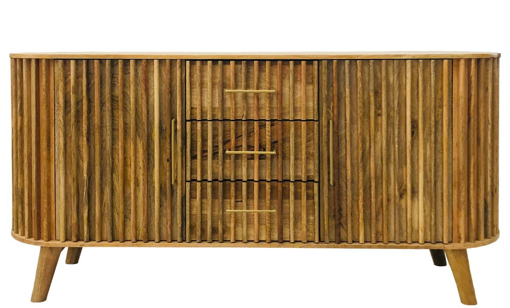 Slatted 2 Door 3 Drawer Sideboard - XShowhome Limited - Jaipur