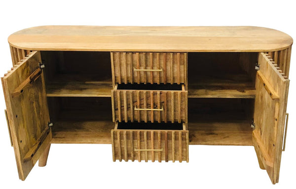 Slatted 2 Door 3 Drawer Sideboard - XShowhome Limited - Jaipur