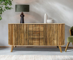 Slatted 2 Door 3 Drawer Sideboard - XShowhome Limited - Jaipur