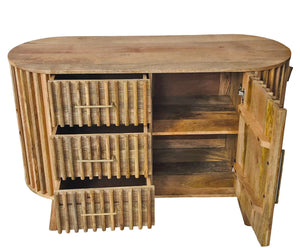 Slatted One Door 3 Drawer Sideboard - XShowhome Limited - Jaipur