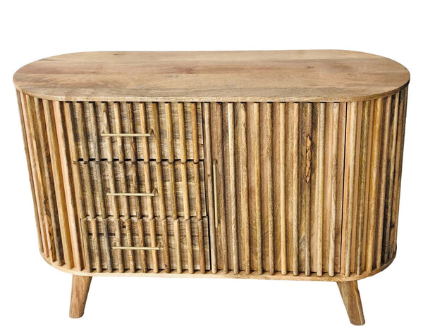 Slatted One Door 3 Drawer Sideboard - XShowhome Limited - Jaipur