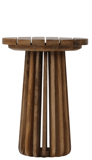 Slatted Round Side Table - XShowhome Limited - Jaipur