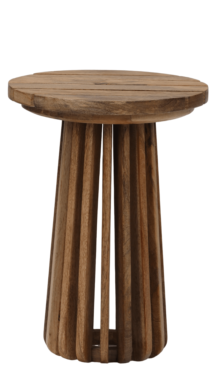 Slatted Round Side Table - XShowhome Limited - Jaipur
