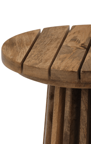Slatted Round Side Table - XShowhome Limited - Jaipur