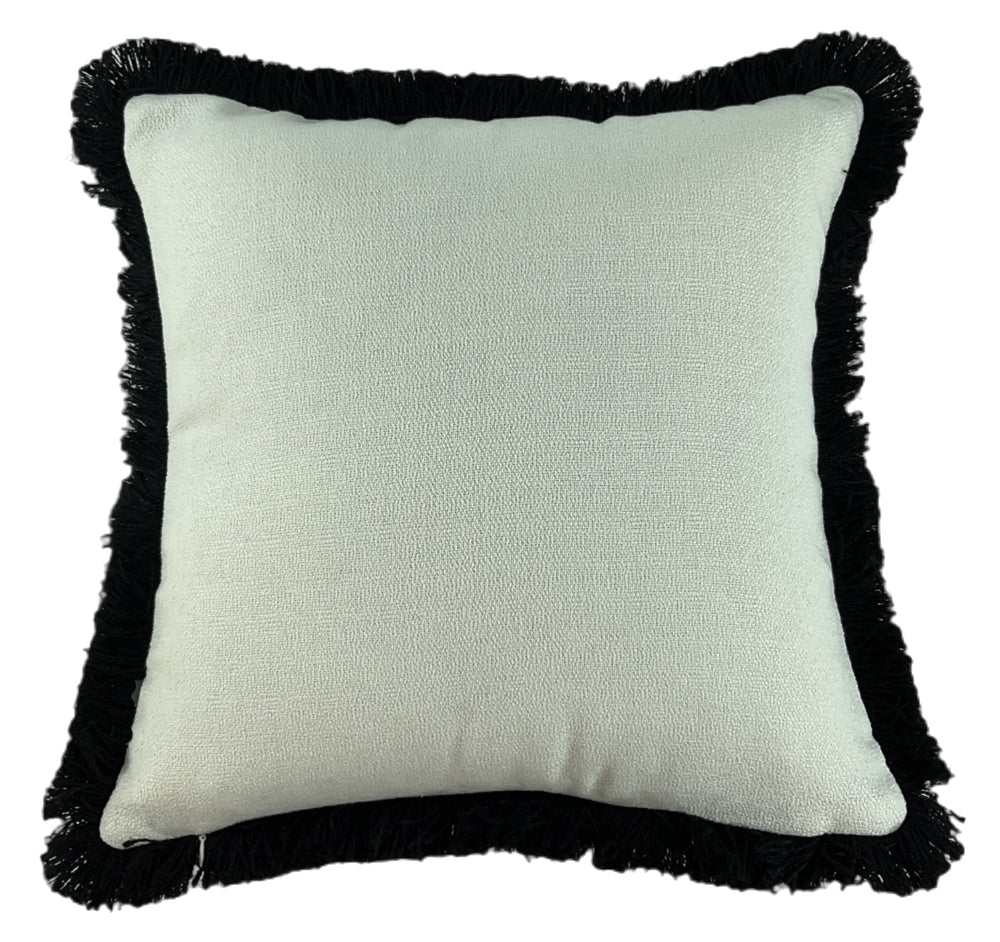 Slub Cushion with Heavy Fringe 45x45 - Canwell Interiors Limited - Malini