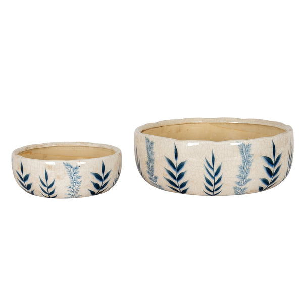 Small Blue Flora Bowl Pot - Canwell Interiors Limited - Hills