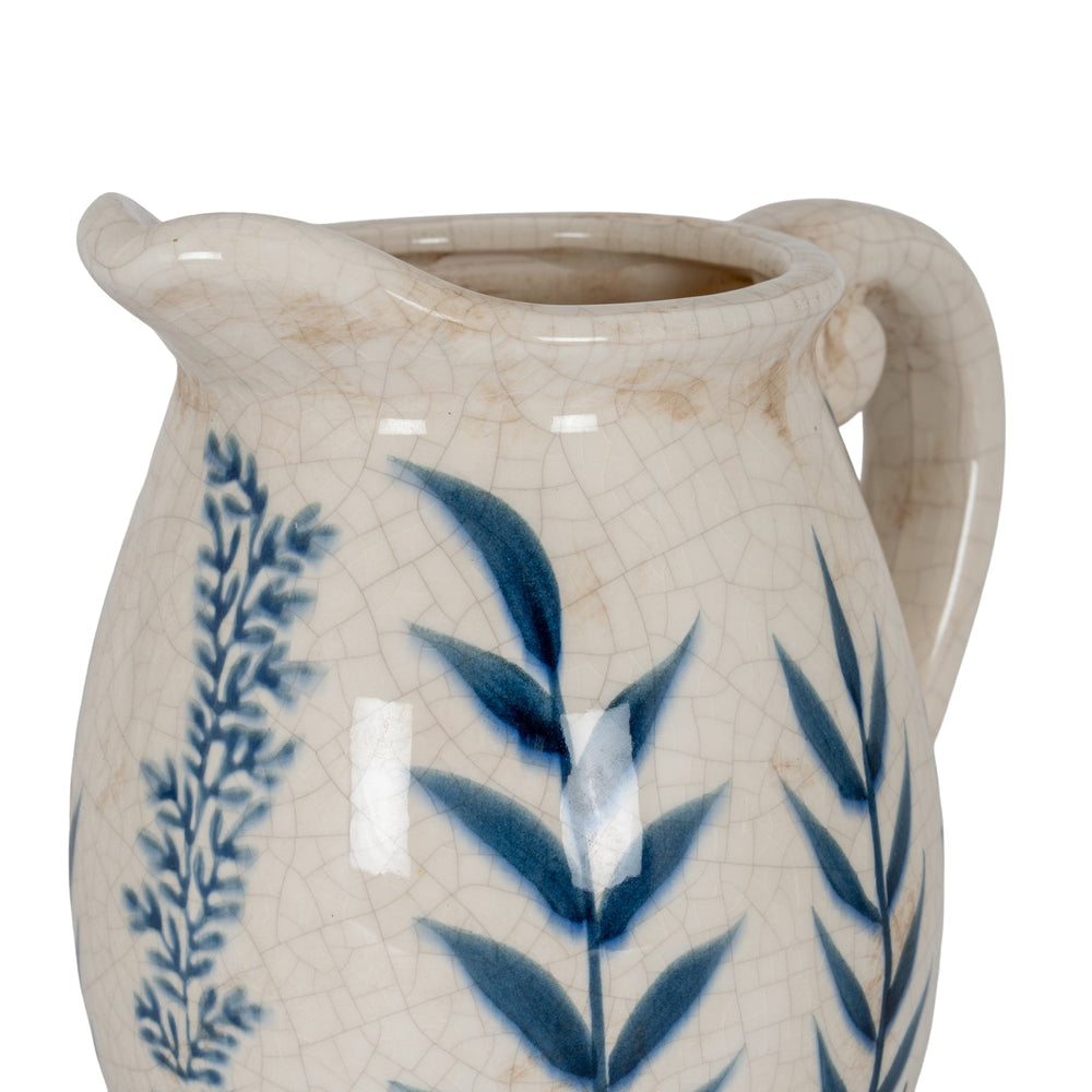 Small Blue Flora Olpe Jug Vase - Canwell Interiors Limited - Hills