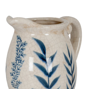 Small Blue Flora Olpe Jug Vase - Canwell Interiors Limited - Hills