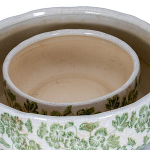 Small Green Clover Ceramic Bowl Pot - Canwell Interiors Limited - Hills