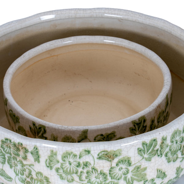 Small Green Clover Ceramic Bowl Pot - Canwell Interiors Limited - Hills