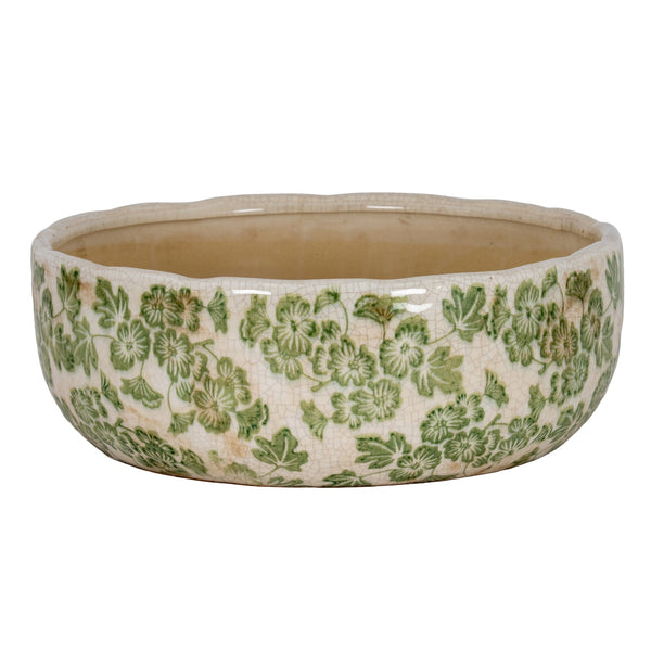 Small Green Clover Ceramic Bowl Pot - Canwell Interiors Limited - Hills