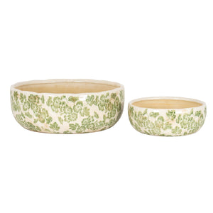 Small Green Clover Ceramic Bowl Pot - Canwell Interiors Limited - Hills