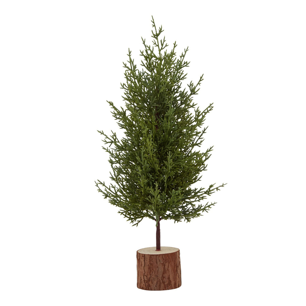Small Green Fir Tree in Wood Log - XShowhome Limited - Hills