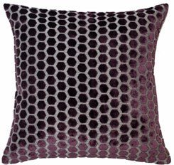 Small Hex Cut Velvet Aubergine 43x43 - Canwell Interiors Limited - Malini