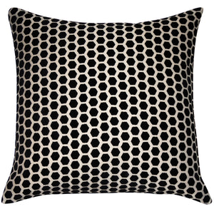 Small Hex Cut Velvet Black 43x43 - Canwell Interiors Limited - Malini