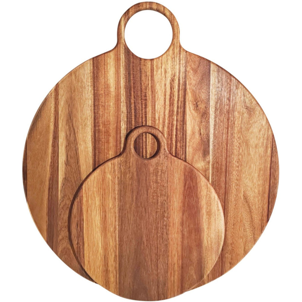 Small Round Acacia Serving Board With Handle - Canwell Interiors Limited - Hills