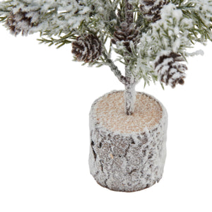 Small Snowy Fir Tree with Pinecones in Wood Log - Canwell Interiors Limited - Hills