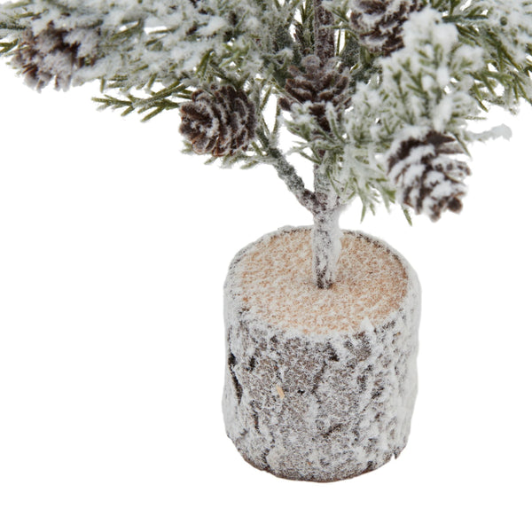 Small Snowy Fir Tree with Pinecones in Wood Log - Canwell Interiors Limited - Hills