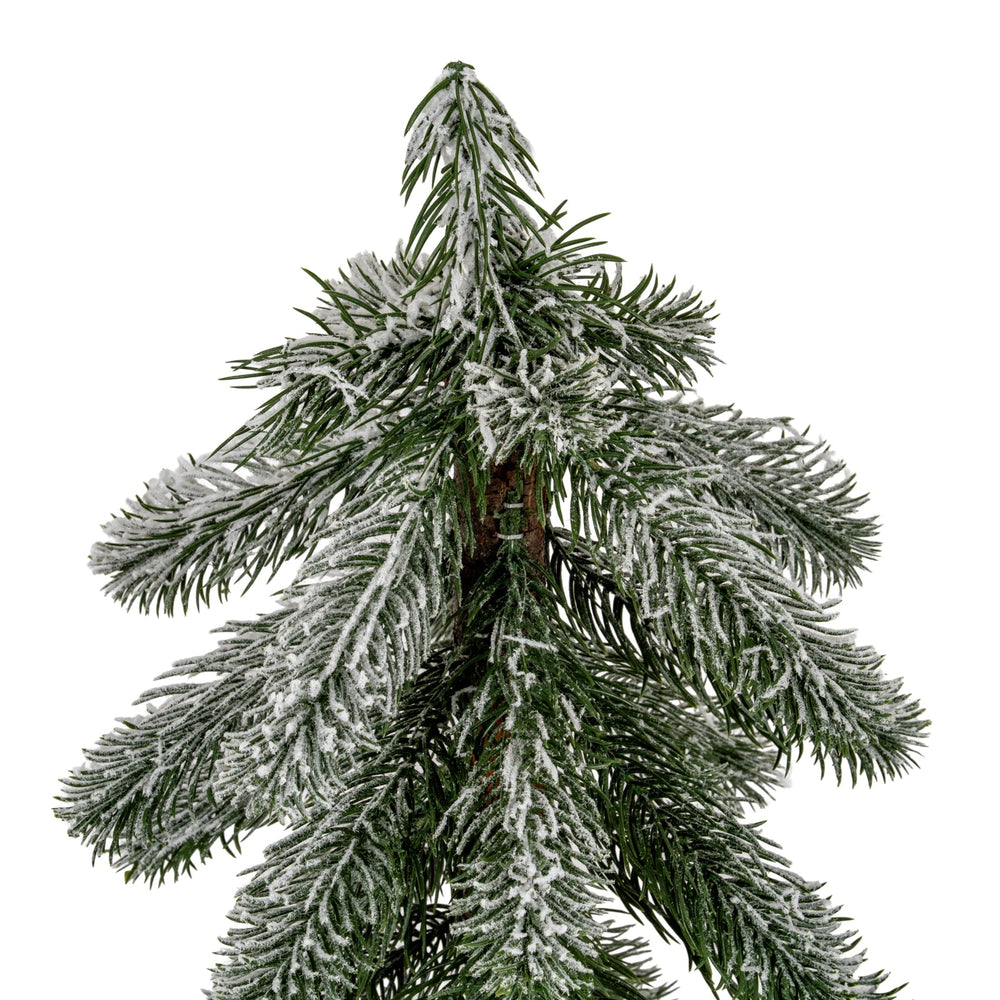 Small Snowy Pine Tree On Wooden Stand - Canwell Interiors Limited - Hills