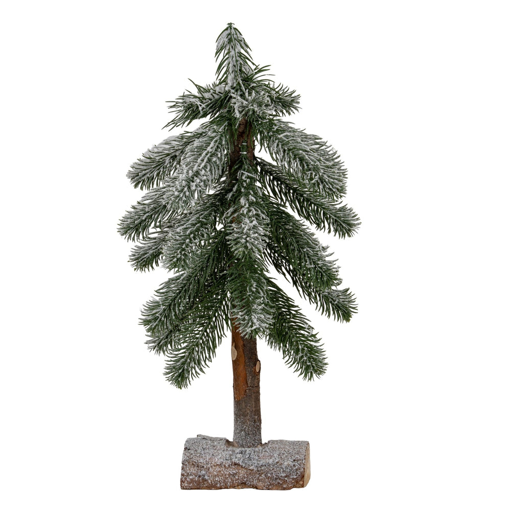 Small Snowy Pine Tree On Wooden Stand - Canwell Interiors Limited - Hills