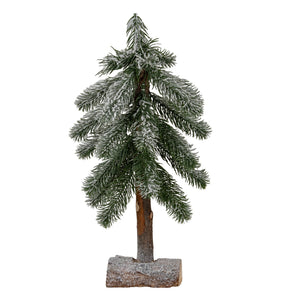 Small Snowy Pine Tree On Wooden Stand - Canwell Interiors Limited - Hills