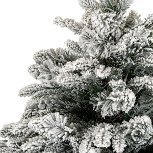 Snowy Norway Fir Pre - Lit Led 300L Fir Tree In Rattan Pot - Canwell Interiors Limited - Hills