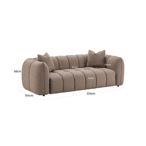 Sofa Hogan Mocca Chunky 3-seater Fire Retardant - XShowhome Limited - Richmond