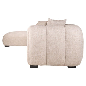 Sofa Novaro cream tweed lounge left fire retardant - Canwell Interiors Limited - Richmond