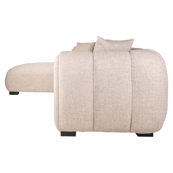 Sofa Novaro cream tweed lounge left fire retardant - Canwell Interiors Limited - Richmond