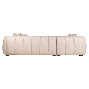 Sofa Novaro cream tweed lounge left fire retardant - Canwell Interiors Limited - Richmond